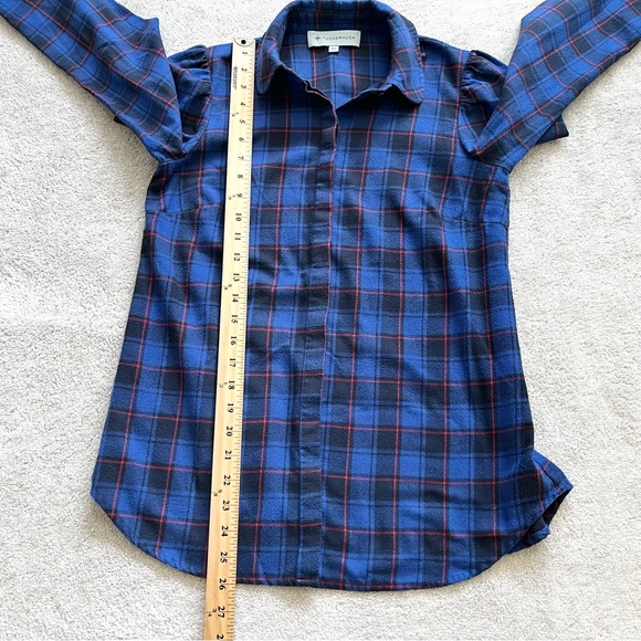 TUCKERNUCK PLAID BUTTON UP TOP SIZE XS CLASSIC MODERN CHIC STYLISH CHIC - Picture 8 of 9